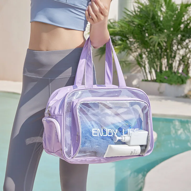 

Clear Transparent PVC Cosmetic Holder Waterproof organizer Bag Square Shaped