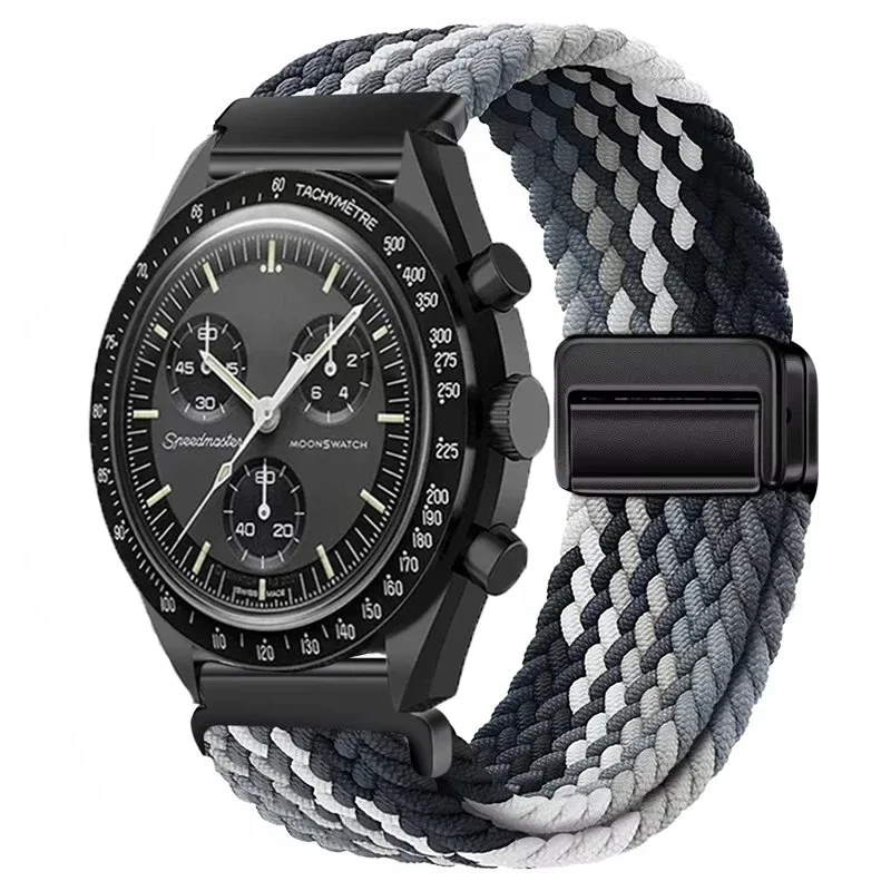 Universal Nylon Loop Strap - 22mm, Magnetic Weave Bracelet, 20mm Adjustable Band