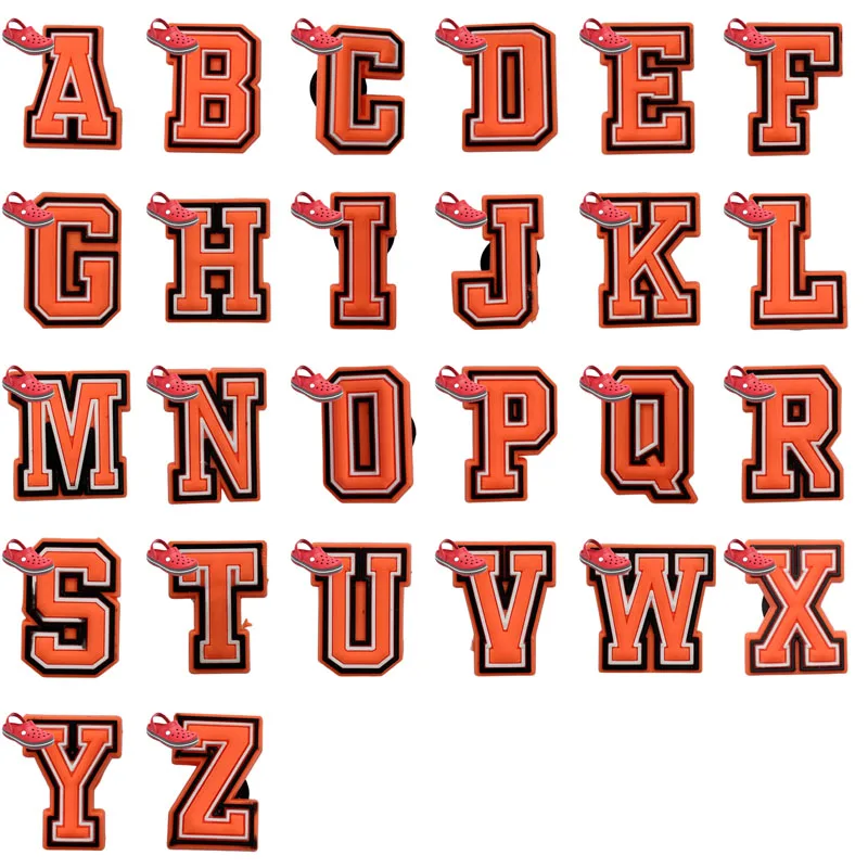 

1 шт. булавки для Crocs, шармы, аксессуары для обуви, украшение с оранжевыми буквами, джинсы, женские сандалии, пряжка, Детские сувениры, мужские значки