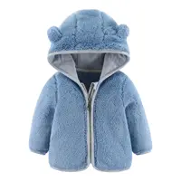 Spring and Autumn Children’s Fleece Coat Baby Bear Ears Long Sleeve Warm Jacket 0-3 Years Old Child Clothing