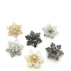 5pc/lot Luxury Snowflake Style Zircon Button Micro Set Zircon Copper Plated Jewelry Accessories DIY Shirt Dress 2