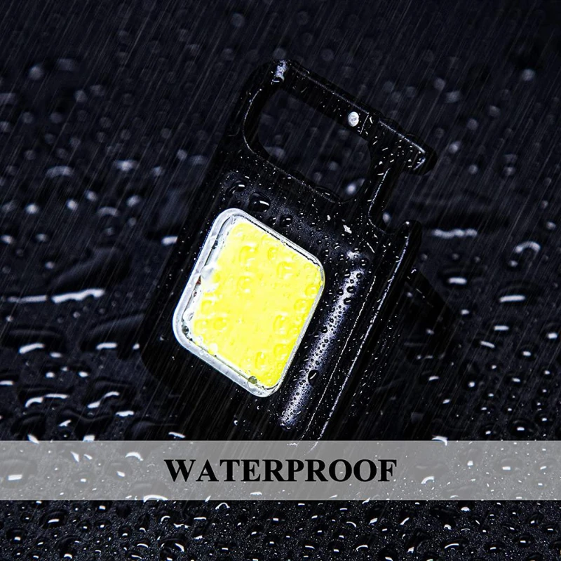 LED Small Rechargeable COB Keychain Flashlights Portable Emergency Lamps Strong Magnetic Repair Work Outdoor Camping Light