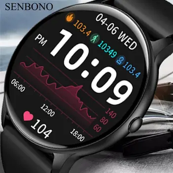SENBONO 남녀공용 블루투스 통화 스마트워치, IOS 안드로이드 2023 Max14, 스마트 워치 방수, 1.53 인치, PK ZL02D