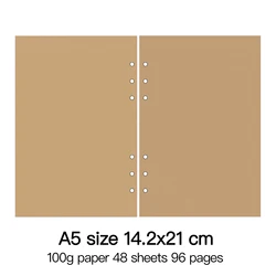 Premium Loose Leaf Spiral Notebook with High-Quality 100g Paper Inserts (A5 Kraft Blank)