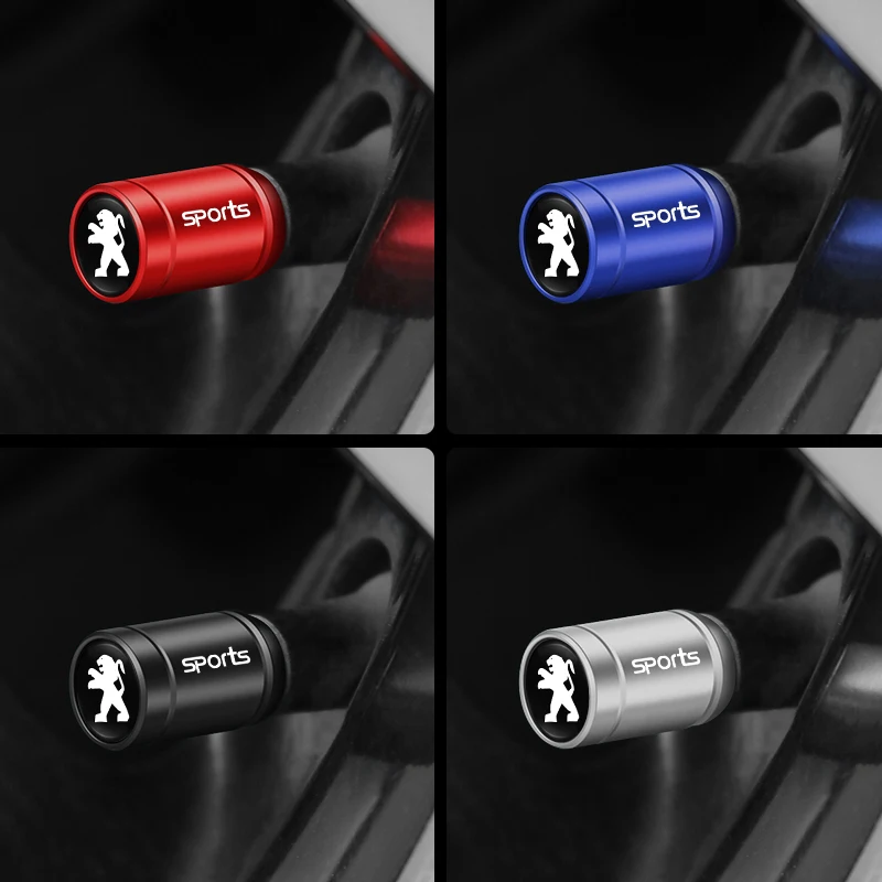 4Pcs Metal Tire Valve Caps Car Tyre Air Stems Cover For Peugeot 307 106 206 207 308 301 406 107 607 3008 807 408 205 108 4008 Car Wheel Valve Cap