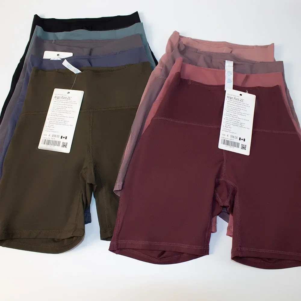 

Спортивные 4-точечные высокоэластичные штаны Luluwomen с высокой талией, обтягивающие эластичные тонкие быстросохнущие дышащие спортивные шорты для йоги