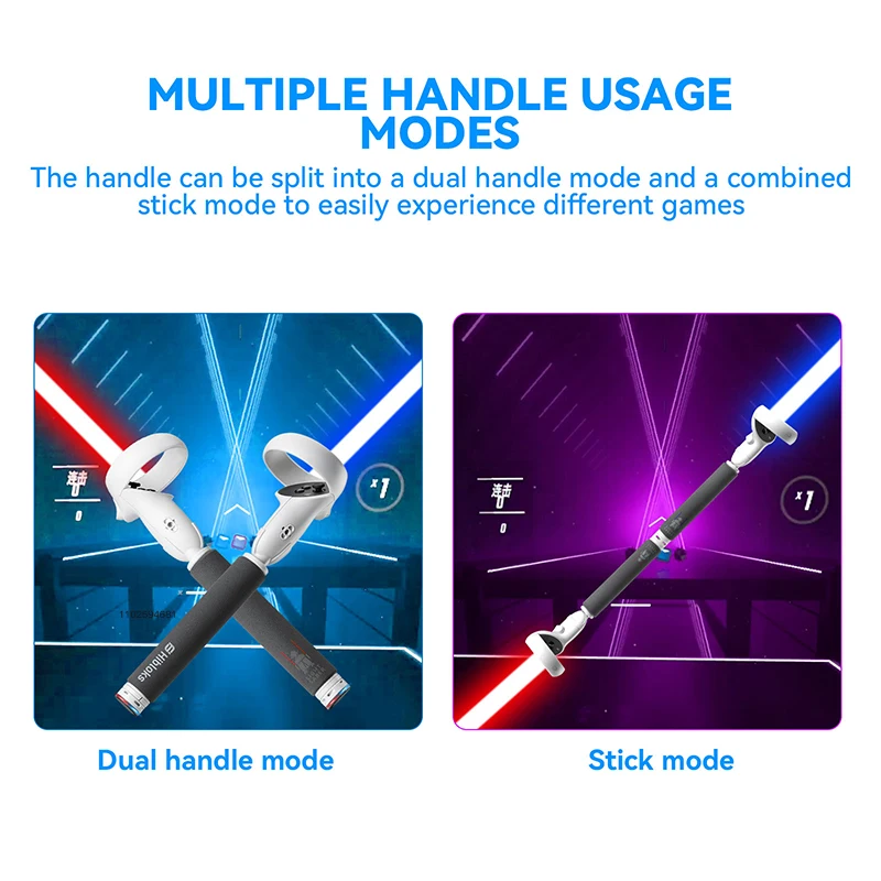Hibloks vr Espada para Oculus Quest Long Stick Lidar com Sabre de Luz Dupla Extensão Grips Stand Golf Game Rod vr Jogos Acessórios - Image 5