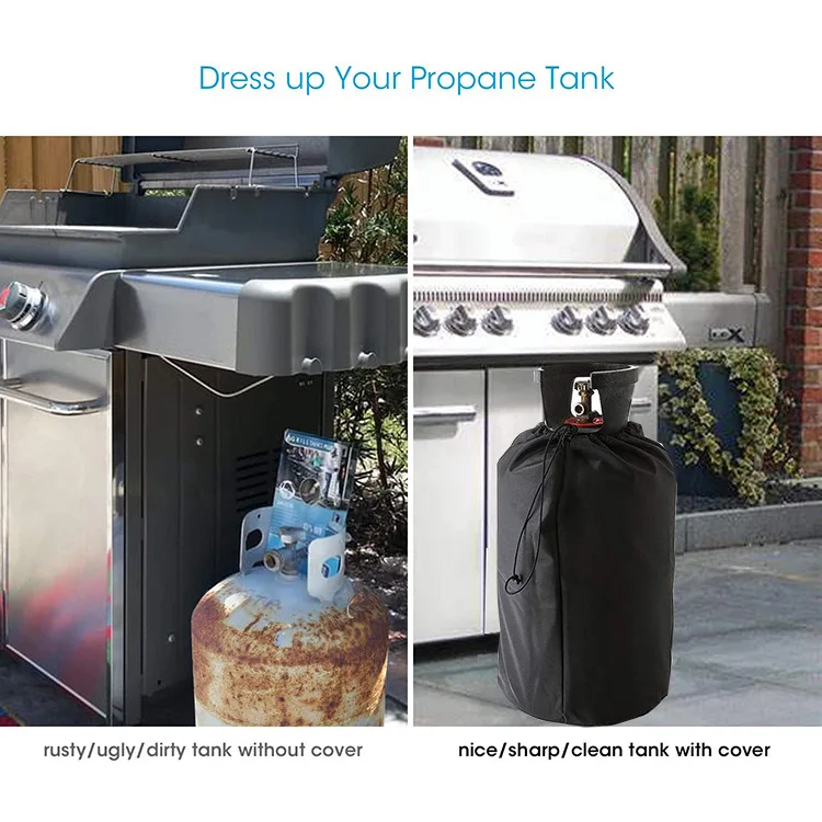 Black Oxford cloth Propane Tank Cover Outdoor small Waterproof dust-proof UV-proof 1PCS