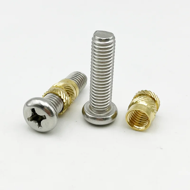 Brass Insert Nut Stainless Steel Screw Hot Melt Heat Knurled Embed Injection Copper Insertnut 3D Print Plastic Board Nut Insert