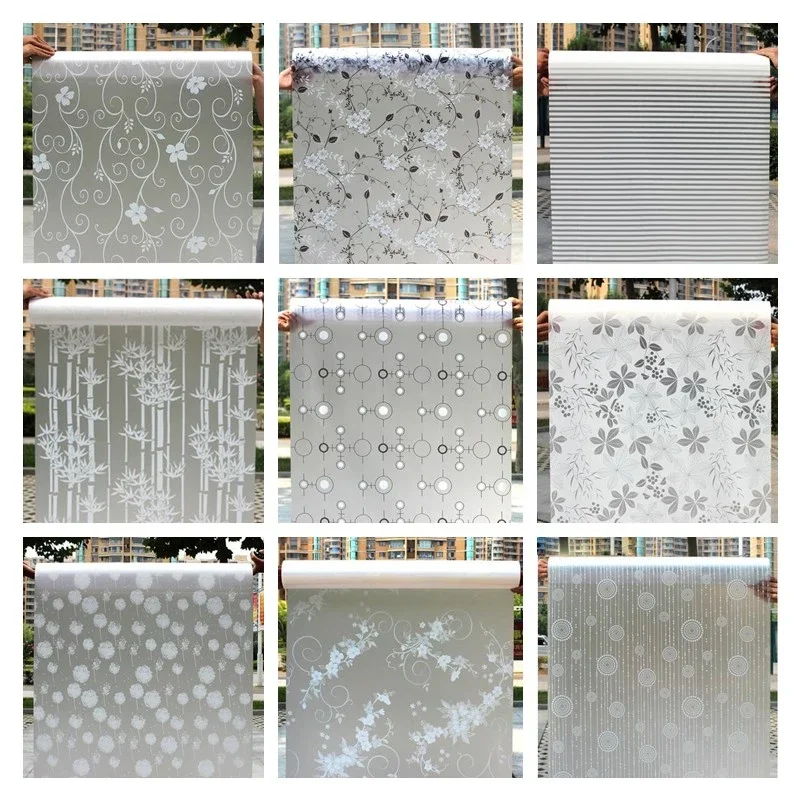 Decorative Privacy Window Film Window Privacy Film for Bathroom Bamboo Sliding Door