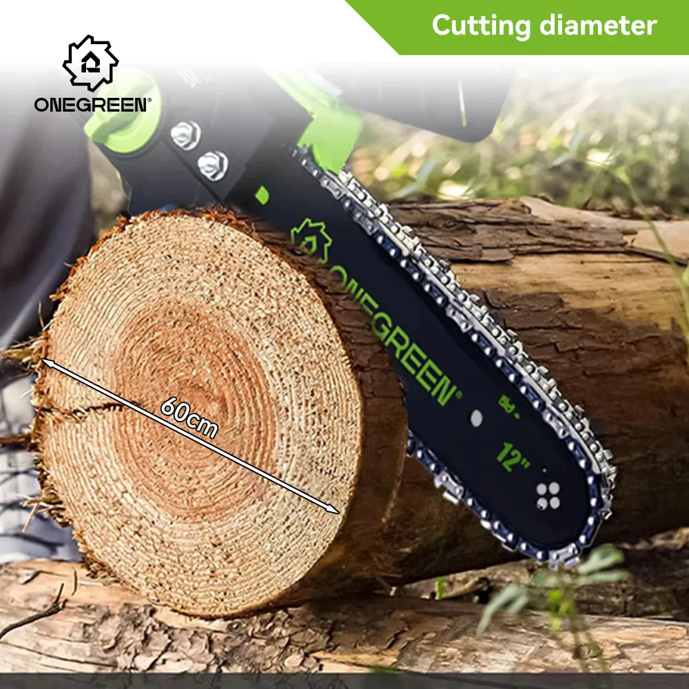 6000W 12 Inch Brushless Electric ChainSaw Cordless Battery Saw Portable Garden Woodworking Power Tool For Makita 18V Battery 6