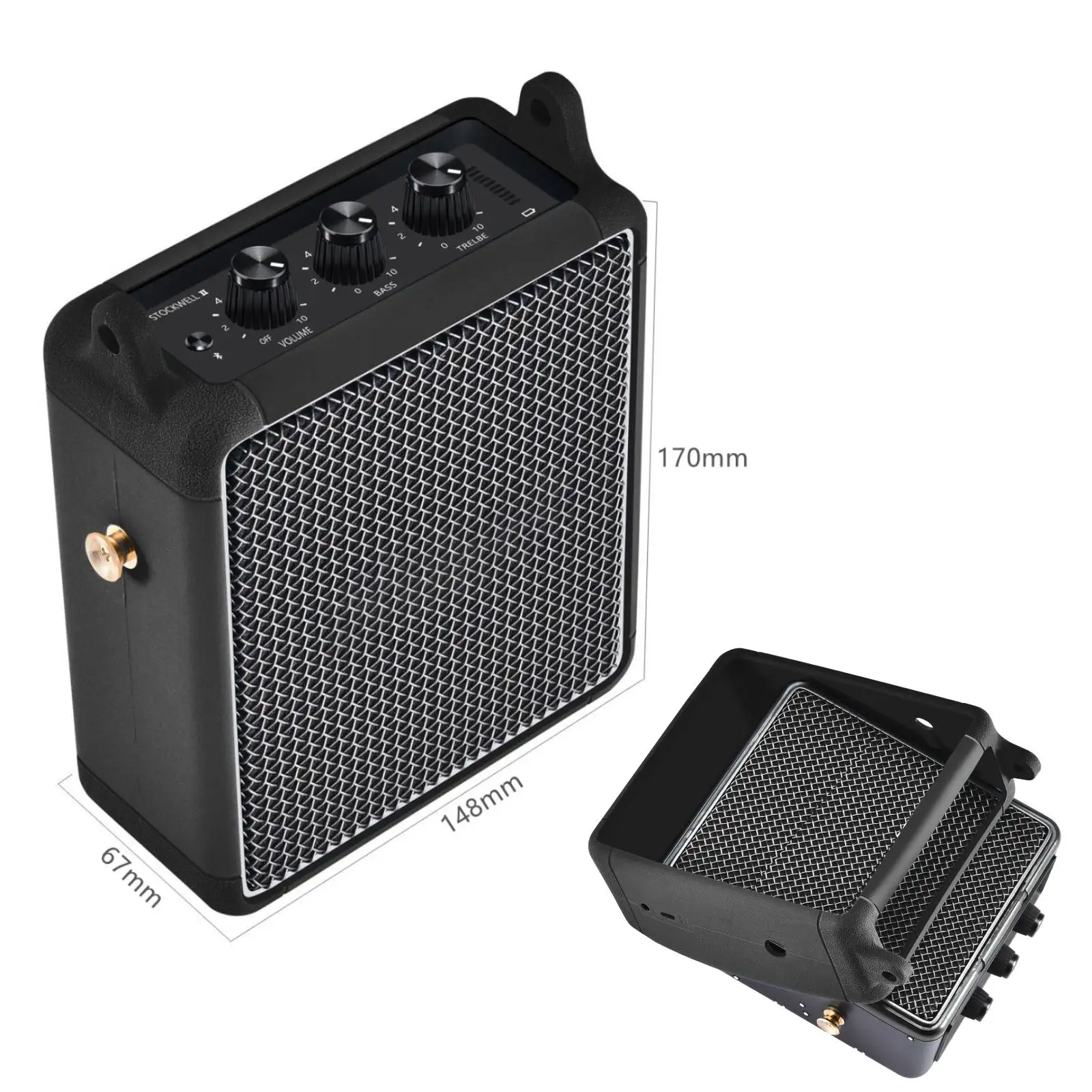 Soft Silicone Speaker Case Cover Adjustable Strap Wireless Speaker Carrying Case Shockproof Dustproof for Marshall Stockwell II