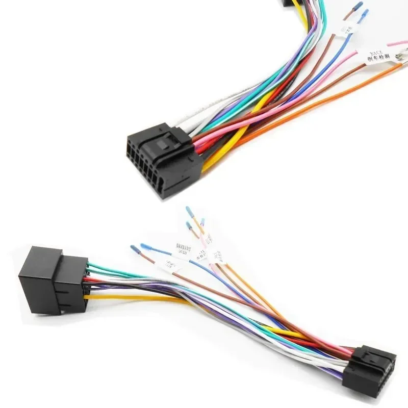 Car wire cable adapter car stereo accessories universal 16Pin ISO car radio wire cable wiring harness stereo adapter male plug to female connector for Sony Icreative Teyes
