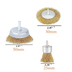 10-Pack Coarse Crimped Wire Brush Wheel Set (3PC)