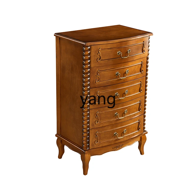 

CX Solid Wood Five Bucket Bedroom Storage Cabinet Tailstock Storage Vintage Five-Bucket Cabinet
