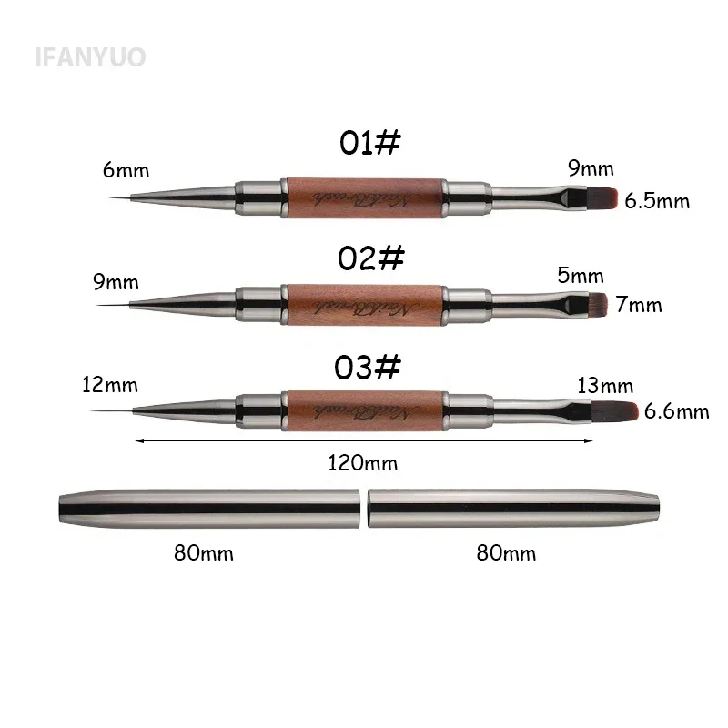 Nail Art Tools Ultra Thin Line Drawing Pen Dual End Manicure Brushes Dual Use Gel Phototherapy Pen Gradient Brush Nail Art Design Painting Tool