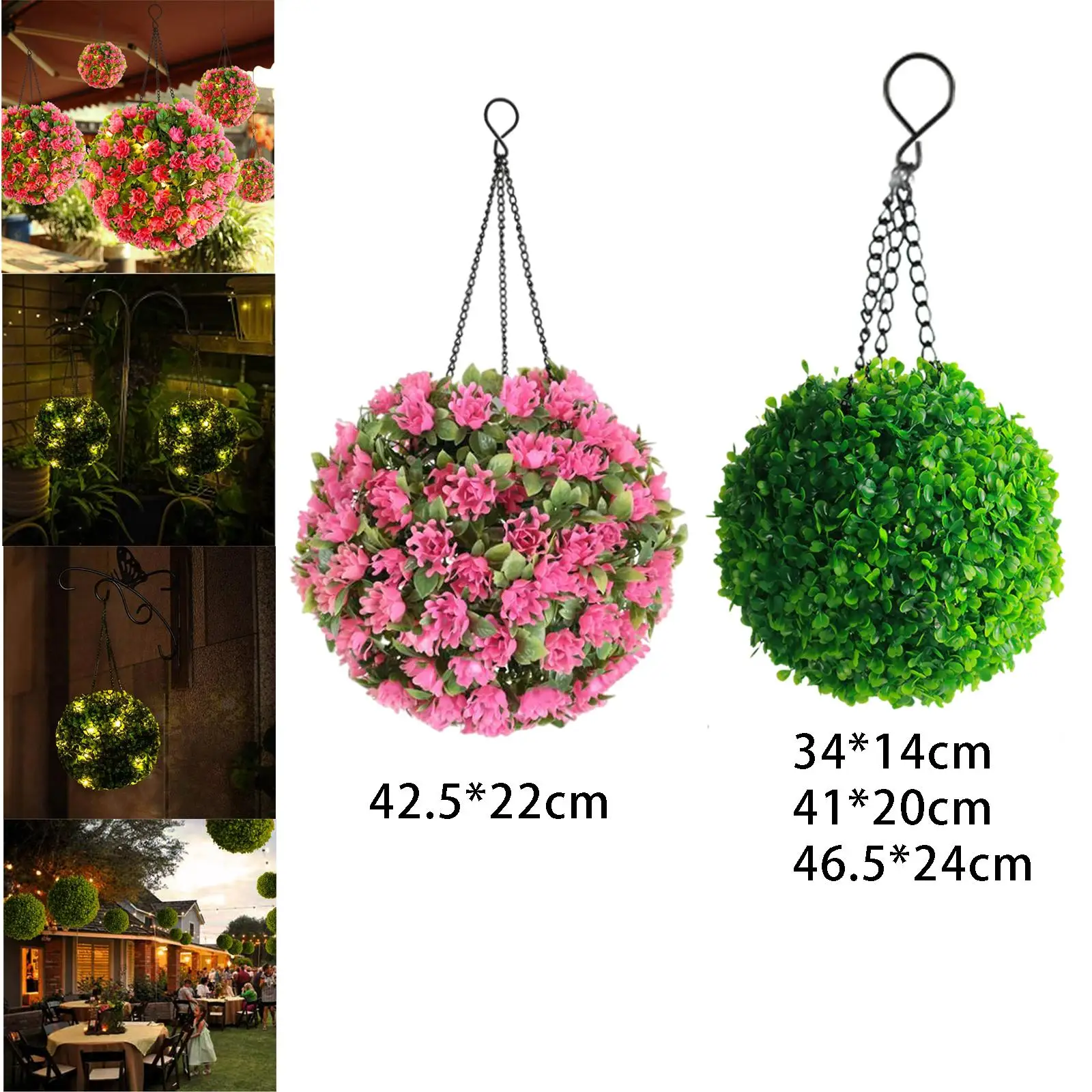 Solar Powered Garden Hanging Lantern Solar Topiary Ball Hanging Ornament for Wedding Decoration 4
