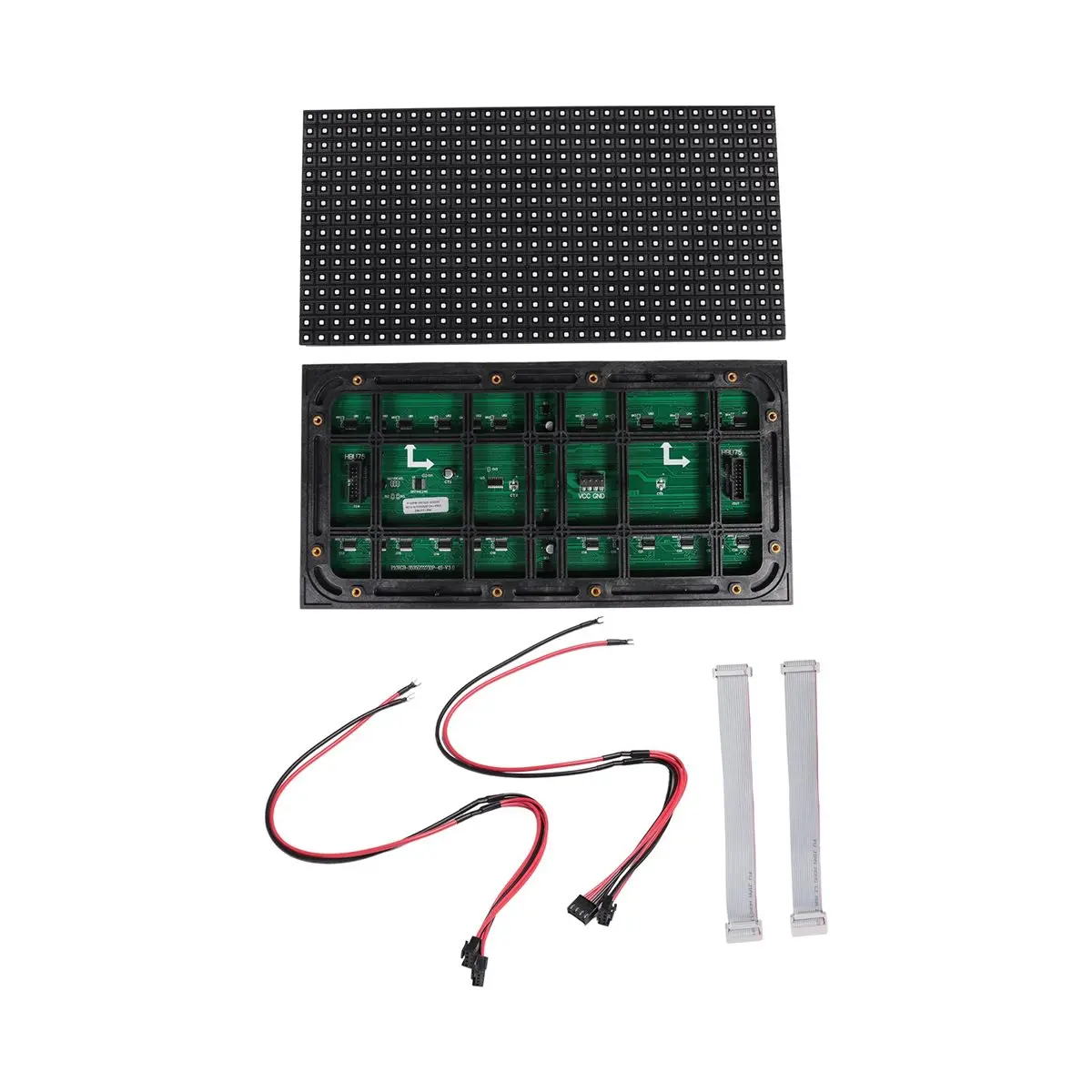  51J 전자 액세서리, 2개 P10 풀 컬러 실외 LED 모듈 HUB75 SMD3535 32x16 픽셀(검은색)