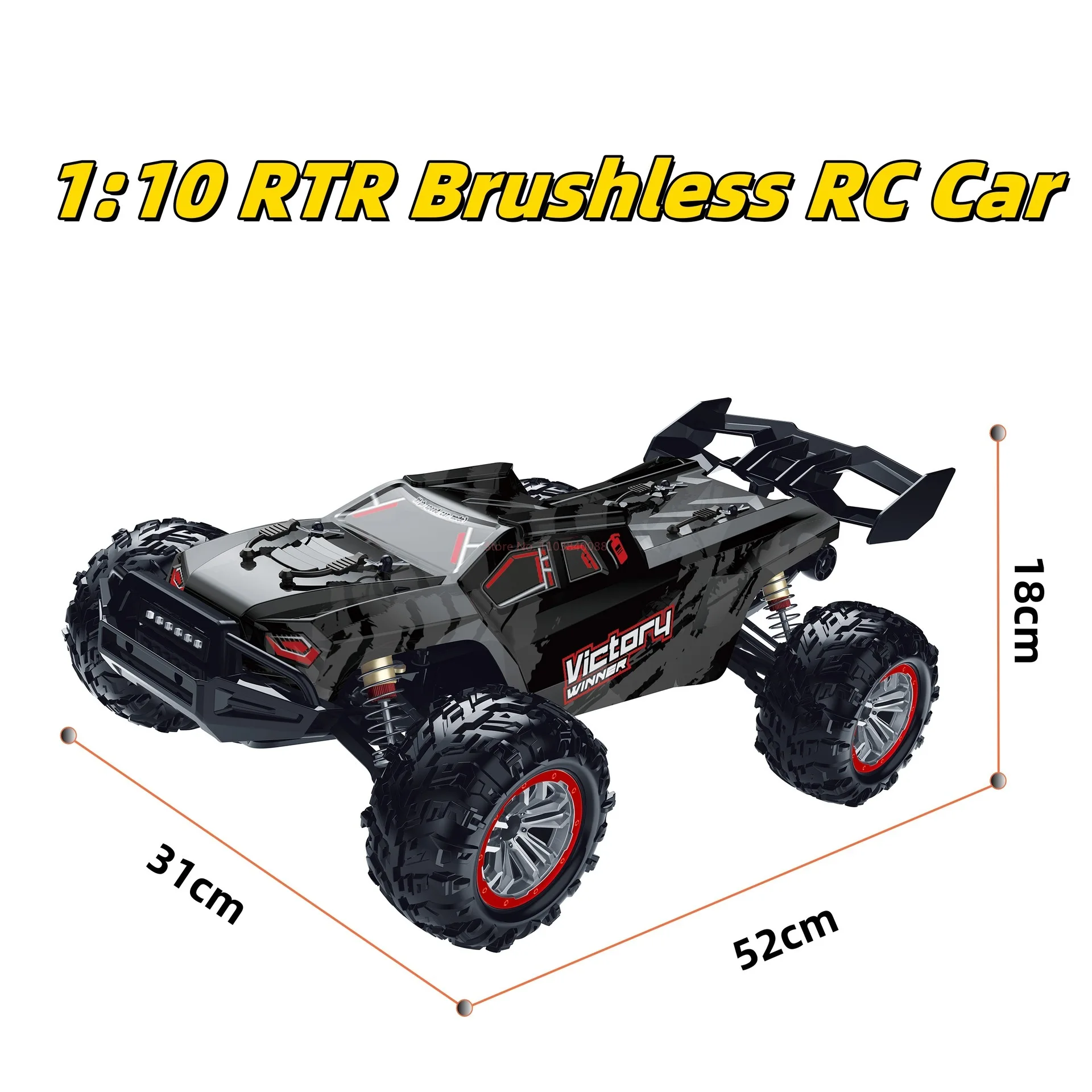 1/10 F28 Four-Wheel Drive Brushless High-Speed Off-Road Remote Control Vehicle 2.4g Racing Climbing Car Simulation Model Holiday 5