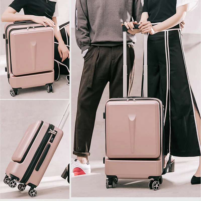 

20"24 Inch Carrier Expandable Laptop Trolley Suitcase Front Open Carry On Travel Luggage With Wheels Check-in Case Valise Voyage