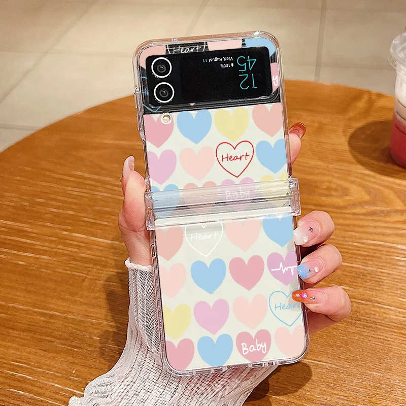 Butterfly Pattern Folding Phone Case For Samsung Galaxy Z Flip5 Flip4 Flip3 Clear Hard PC Back Cover For Samsung Z Flip 5 4 3_voghion.com
