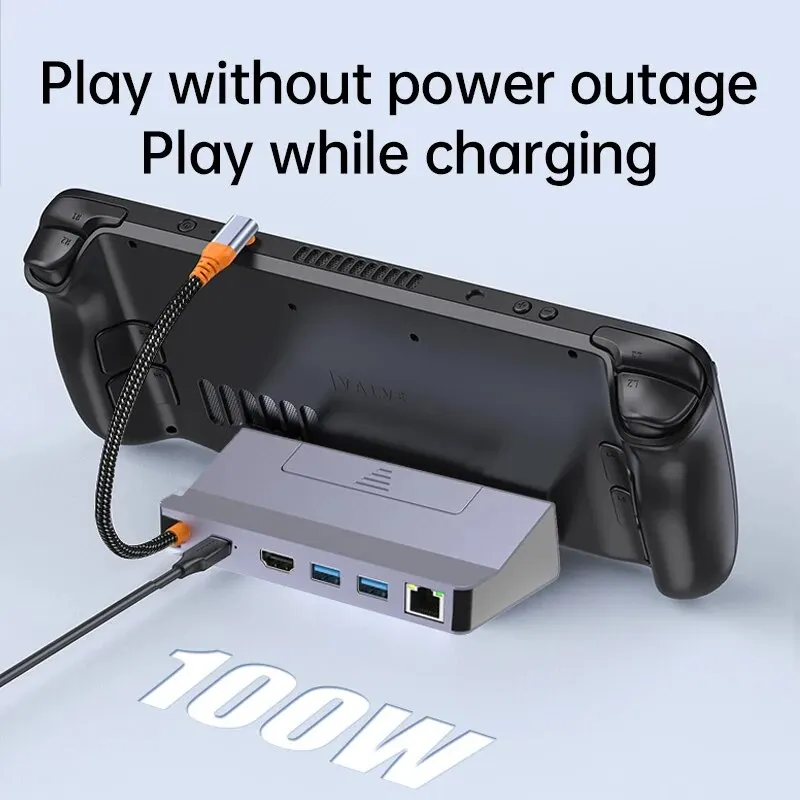 Typec Five in One Hub Docking Station Hdmi4K Supports PD Suitable for Computer Steam Switch with Network Cable Port