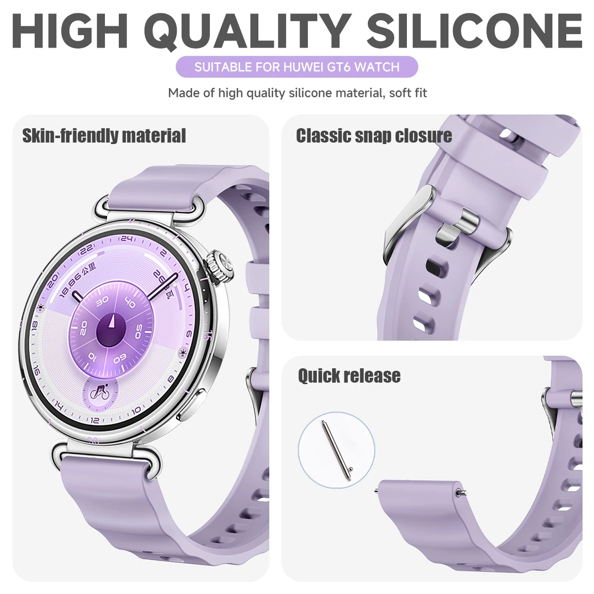 18mm Silicone Soft Sport Watchband Bracelet