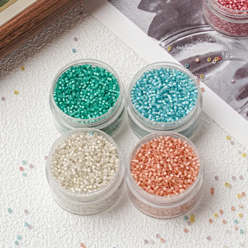 1.3x1.6mm 단백질 충전 실버 앤틱 동구슬 초고급 유리 쌀알 구슬 DIY 수공예 비즈 장식 구슬