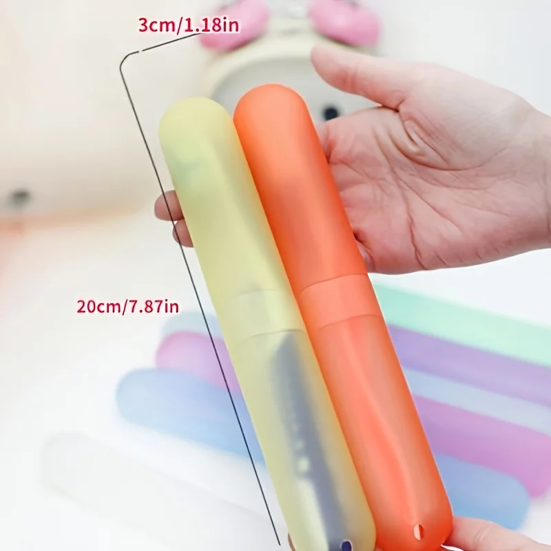 4PCS/Set Random Color Travel Toothbrush Storage Box, Breathable and Clean, Suitable for Home, School, Business and Camping