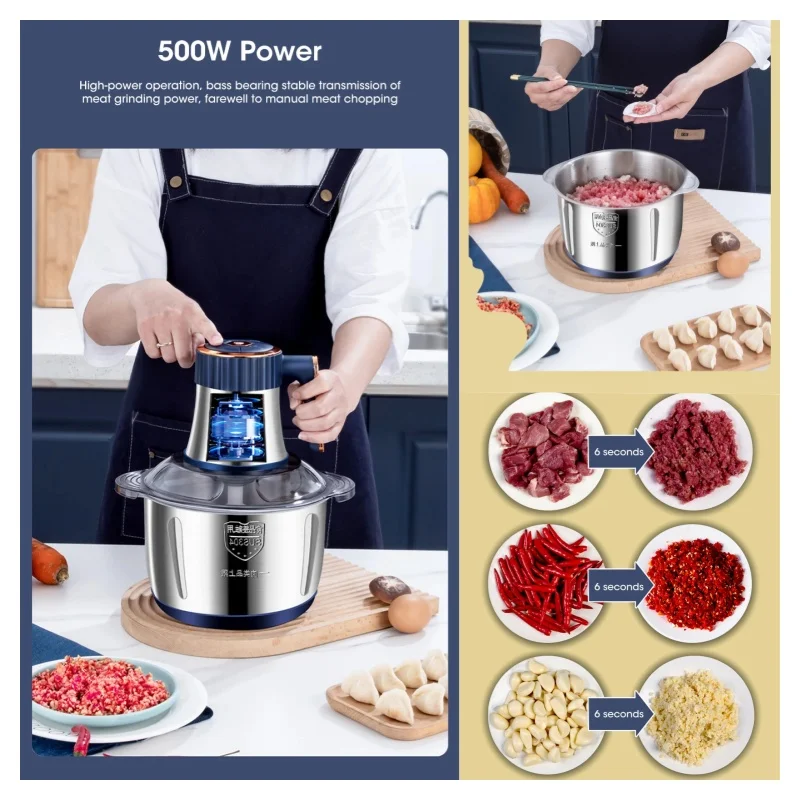 Electric Stainless Steel Food Processor 3