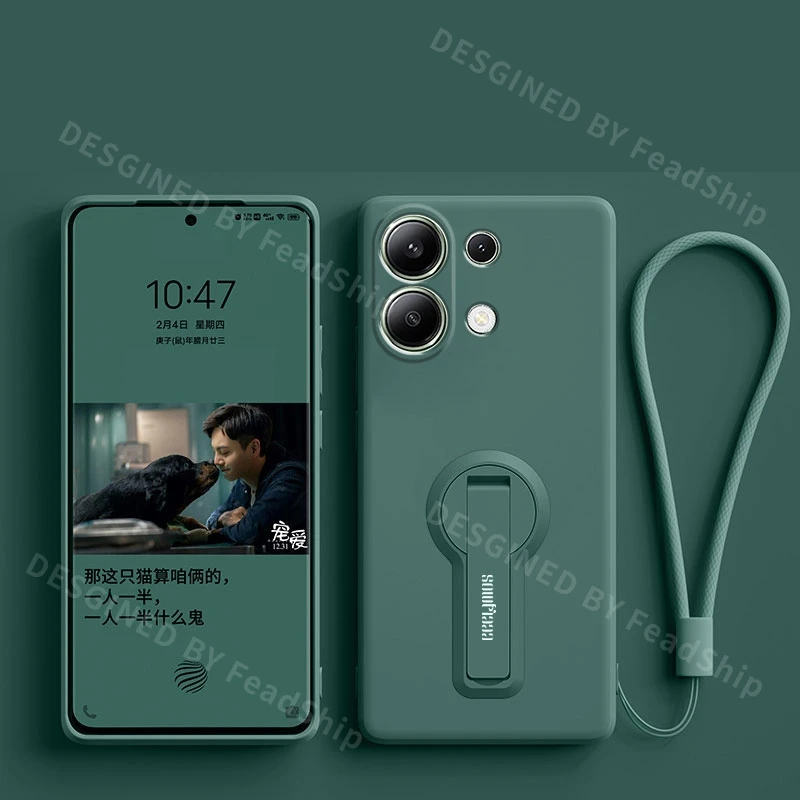 Liquid Silicone Shockproof Protective Phone Case with Holder Bracket