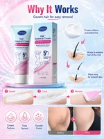 Crème dépilatoire pour le corps, crème dépilatoire douce, hydratante, pour une peau lisse, soin pour femmes et hommes, jambes, bras, aisselles, usage quotidien. 3
