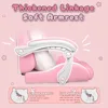 Pink Gaming Chair Cute with Cat Ears and Cat Paw Lumbar Cushion, Ergonomic Computer Chair for Girl with Footrest and Headrest, 5