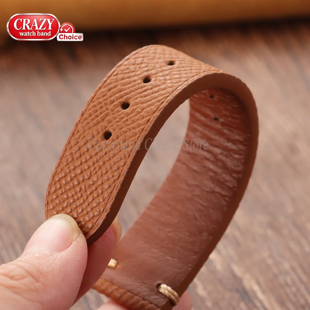 Vintage Waterproof Leather Watch Band with Butterfly Buckle - Universal Strap
