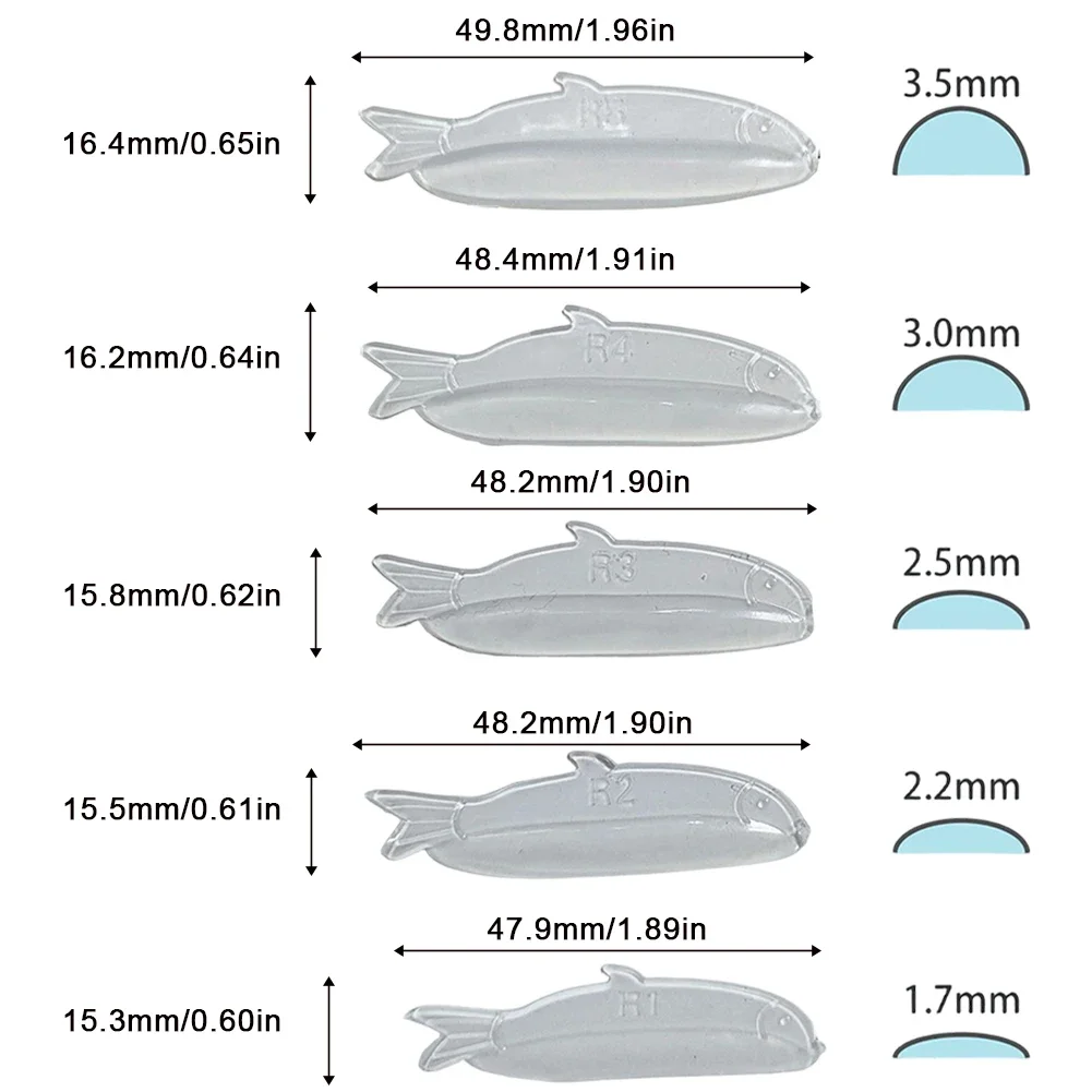 5쌍 재사용 가능 속눈썹 리프팅 키트 실리콘 라미네이션 패드 물고기 모양 펌 롯드 3D 속눈썹 연장 컬러 메이크업 용품