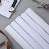 Pure White Wallpaper Self-Adhesive Waterproof Moisture-Proof Paint Kitchen Wall Stickers Cabinet Table Furniture Decoration Film 1