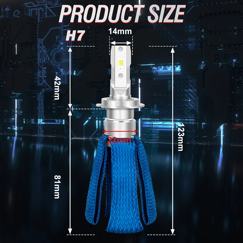 CANbus LED 자동차 헤드라이트 전구 9012, H1, H8, H9, 9005, 9006 9012, HIR2, CSP LED, 선풍기 없는 자동 램프, 6000K, 300W, H7, H4, H11