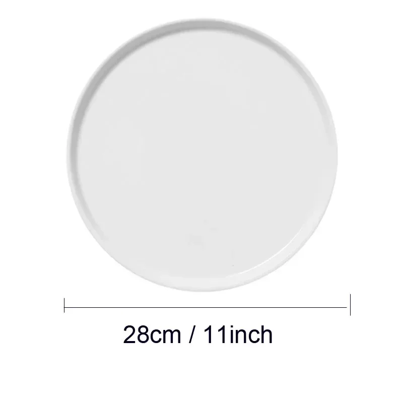 Nordic Ceramic Dinner Round Plates Salad Dish White Pure Steak Food Cake Dessert Tray Party Dinnerwares