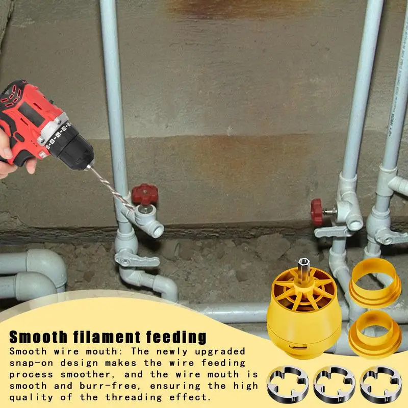PVC Thread Maker Tool Pipe Threader Plumbing Tool Pipe Tap Die Set Electric Drill Threader for Cutting