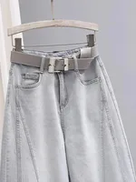 Spring Summer New Loose Dad Jeans Women Wide Leg High Waist Denim Pants Elastic Banana Long Trousers Sli Slimming Effect - Image 2