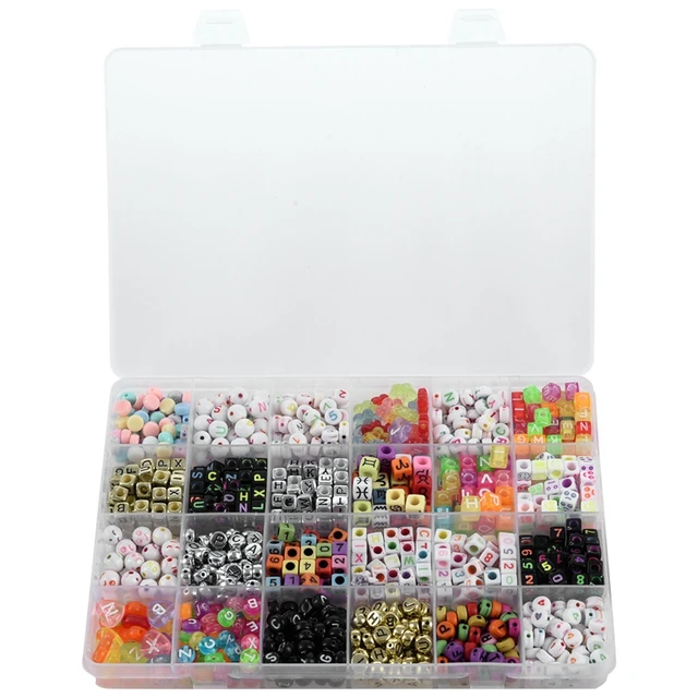 English Letter Acrylic Beads Square Flat Alphabet Beads Charms Bracelet Necklace for Jewelry Making DIY Set 6