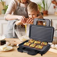 Electric Sandwich Maker Double-sided Heating Non-stick Plate Coating Non-slip Feet Design for Grilling, Frying Steaks, Etc 1