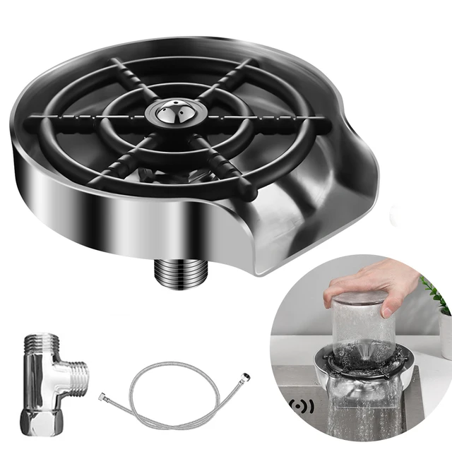 High Pressure Faucet Glass Rinser for Kitchen Sink Automatic Glass Cup Washer Beer Coffee Milk Tea Cup Cleaner Bar Accessories