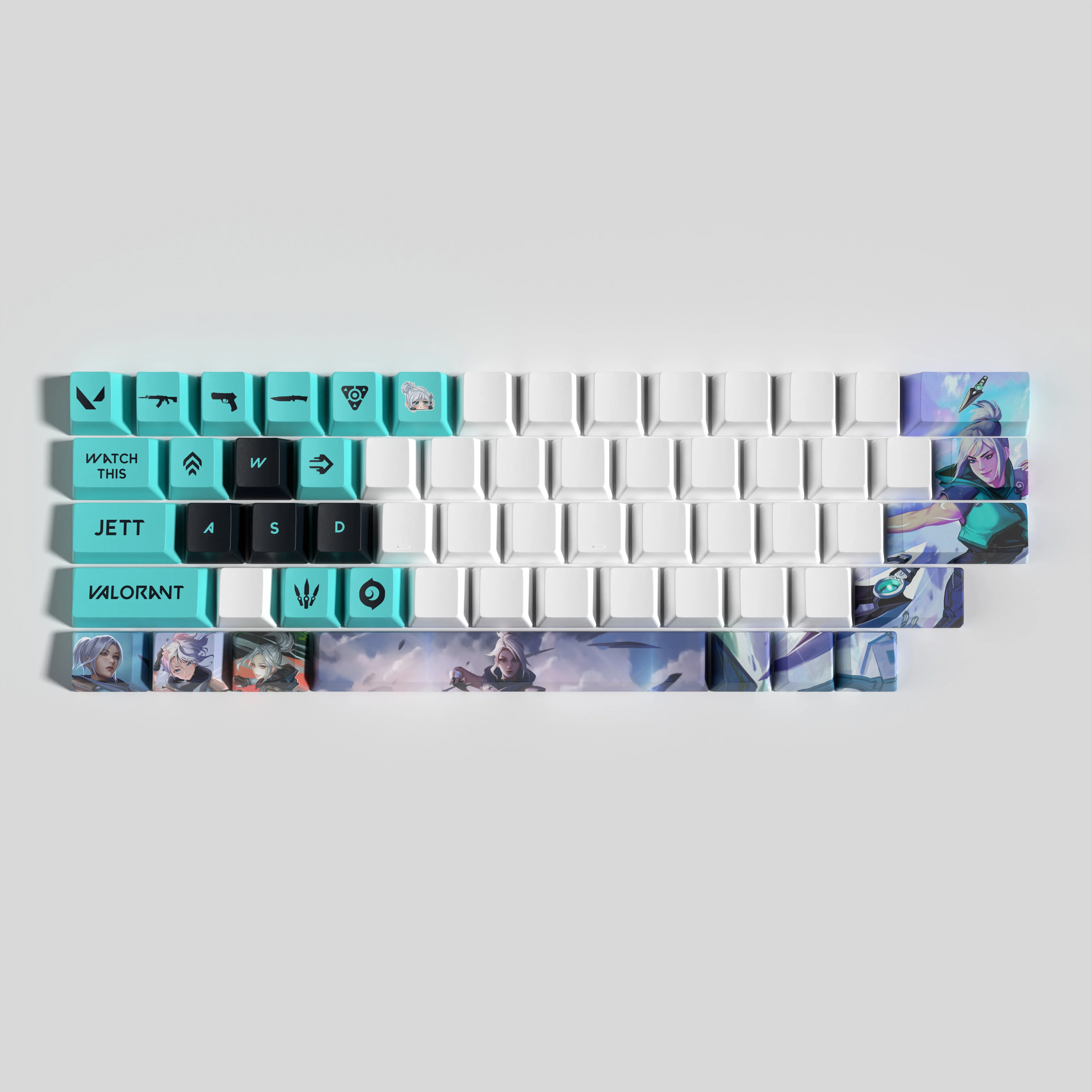 Vlaorant keycaps jett 29 chaves mini conjunto