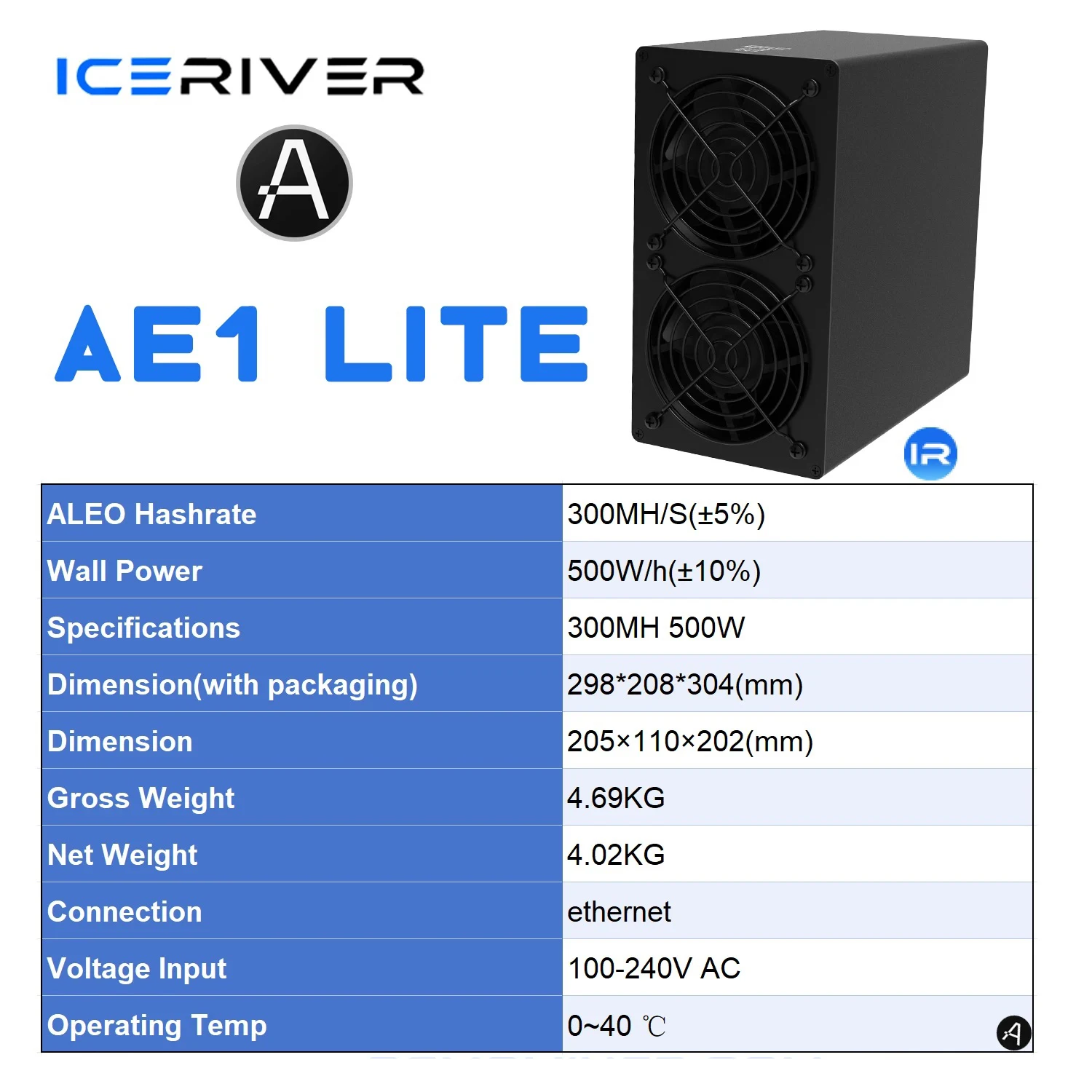 IceRiver AE0 60 MH zkSNARK ALEO Miner | BT-MINERS IceRiver AE0