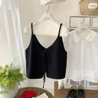 Korean Style V-Neck Knitted Wrap Cardigan Women's Sweater Autumn Layering Sweet Double-Sided Wear Tank Top Outerwear - Image 3