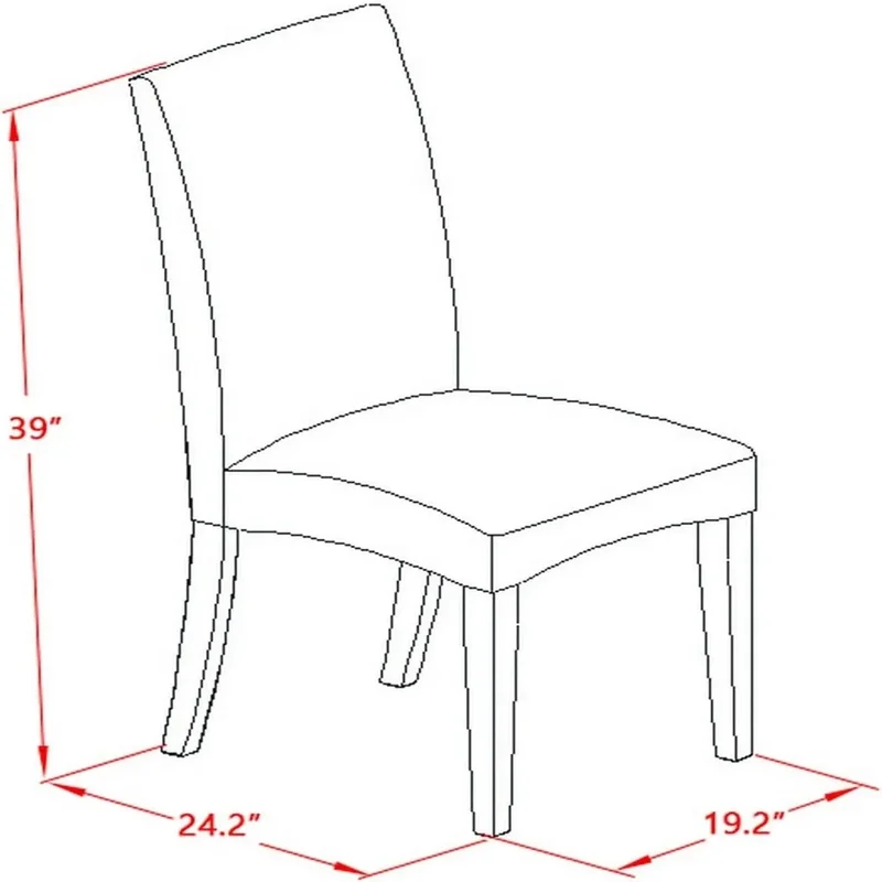 Modern Dining Table Set Includes Round Wooden Dropleaf 4 Black Linen Fabric Upholstered Chairs