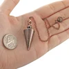 Golden Silver Color Metal Copper Pendulum for Divination Dowsing Point Pendulum Healing Wicca Cone Pendant Spiritual Pendulos 3