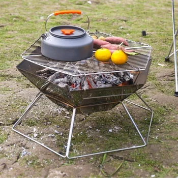 야외 접이식 스테인레스 스틸 그릴, 분리형 숯 스토브, 바베큐 그릴, 경량 화로, 접이식 히바치, 신제품