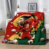 Printed Blanket Picnic Blankets Warm Football player RonaldoES Ins CR7 CristianoES Blanket Soft and Comfortable Blanket Home 1